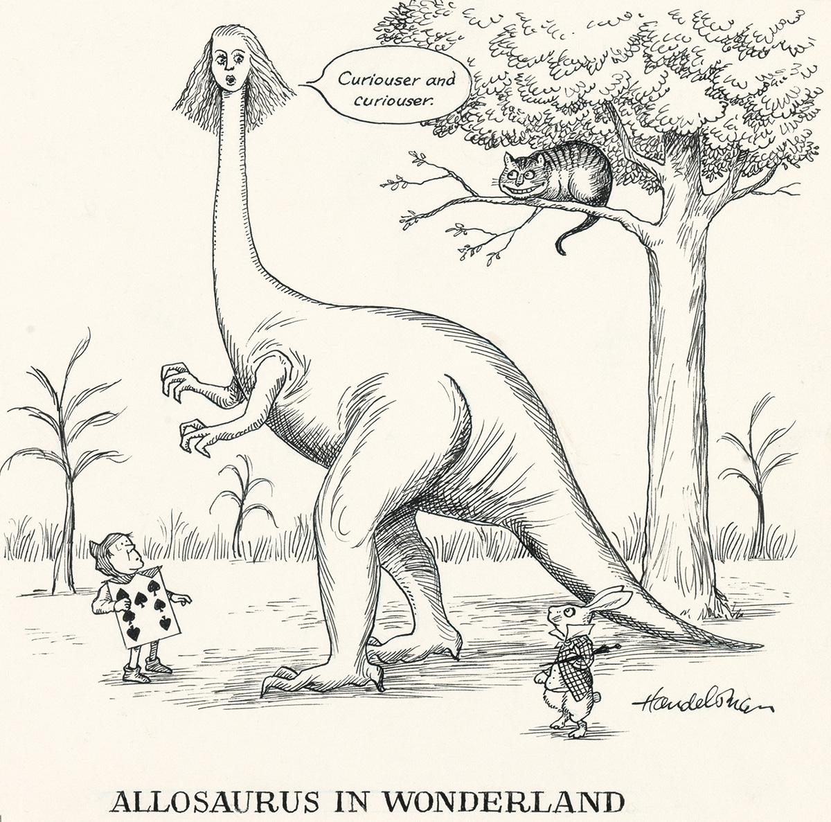 THE NEW YORKER. J.B. (BUD) HANDELSMAN. Allosaurus in Wonderland. * `Your generous donation, said the Dodo, will help us in our que